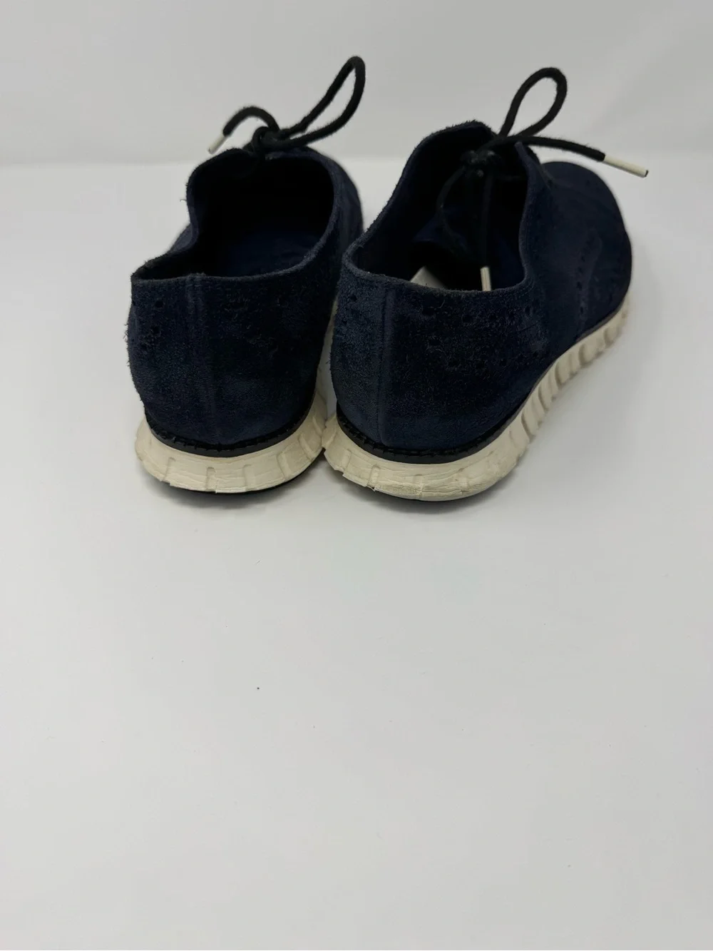Cole Haan Navy Suede Brogue Derby Shoes